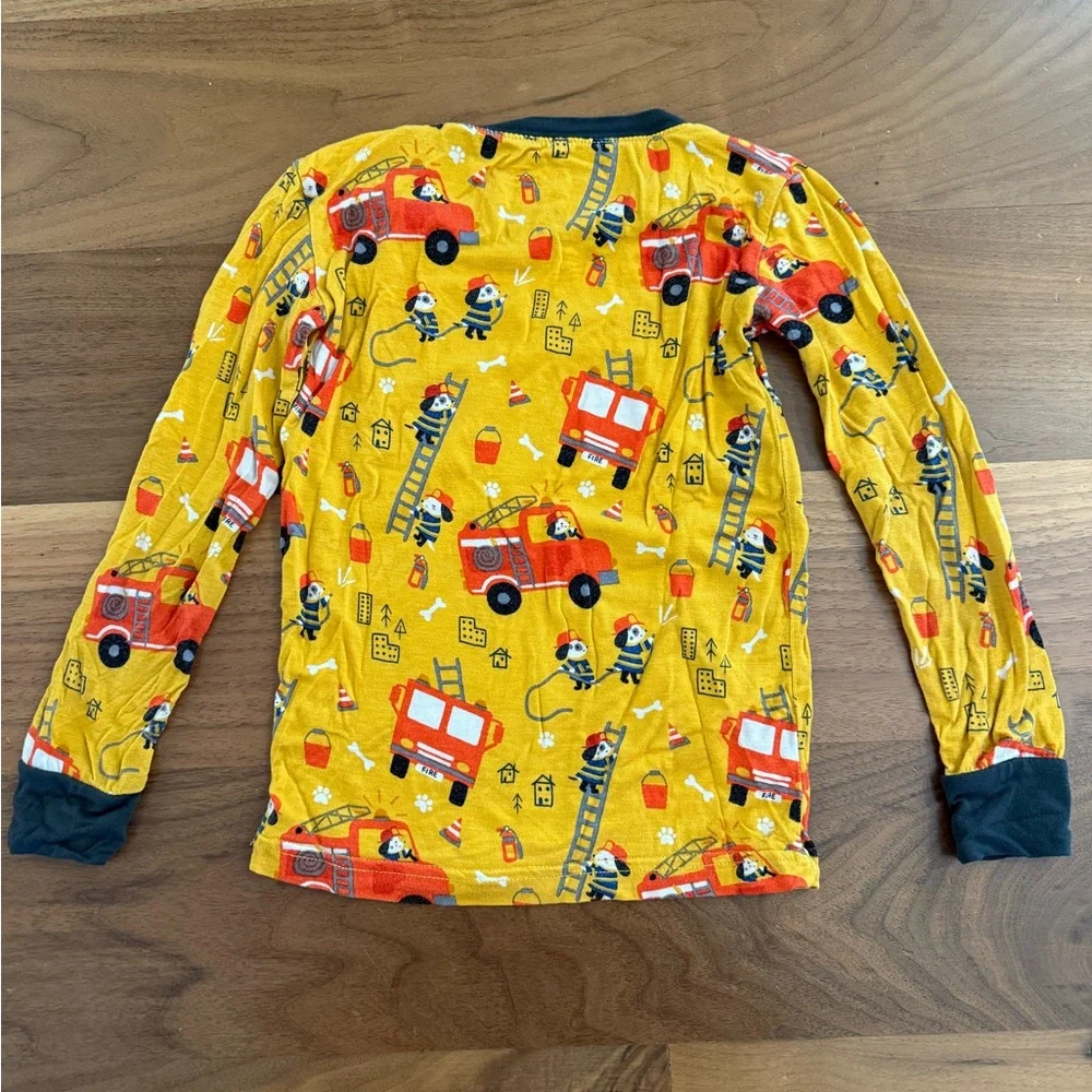 Little Sleepies Firetruck Pups pajamas GUC 3T - Picture 7 of 8